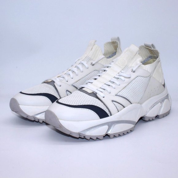 Michael Kors Men\'s Lucas Athletic Sneakers Size 11.5 White/Metallic Silver main image 5